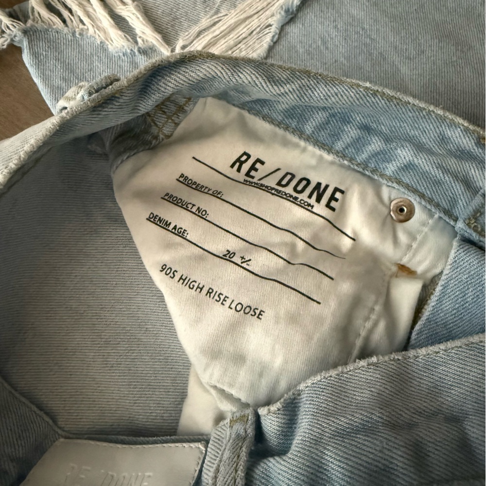 Re/Done Light Wash Distressed Straight-Leg Jeans - Picture 9 of 9